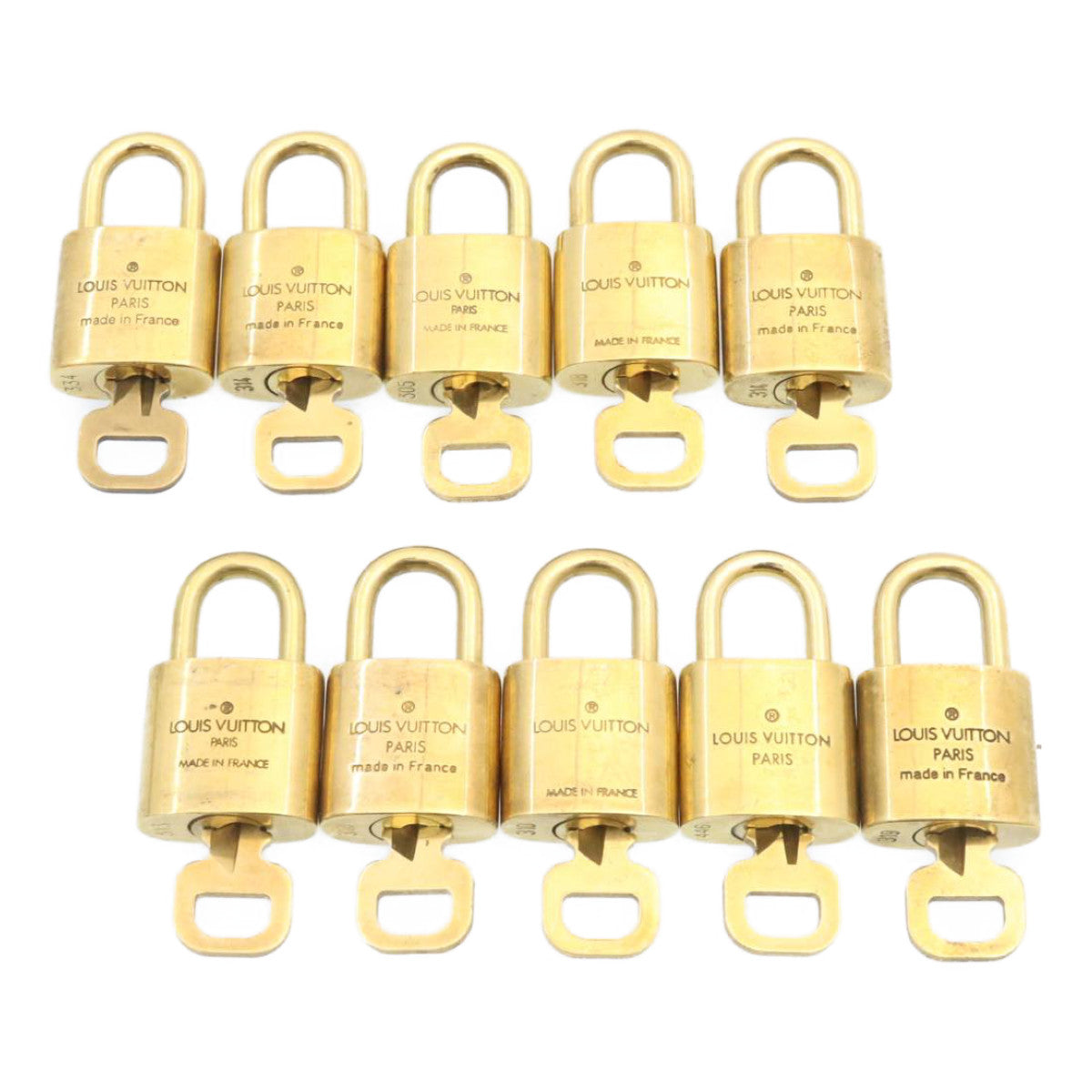 LOUIS VUITTON Padlock 10set Gold Tone LV Auth am1299g