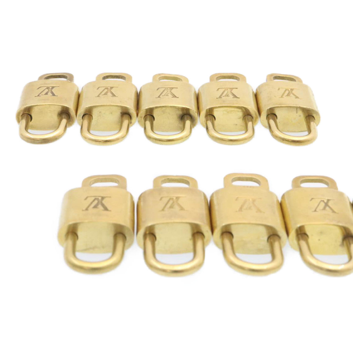 LOUIS VUITTON Padlock 10set Gold Tone LV Auth am1299g