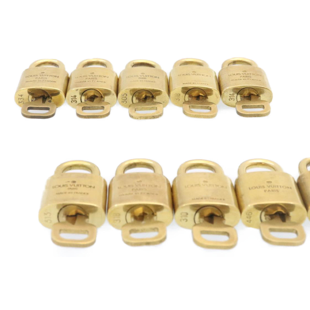 LOUIS VUITTON Padlock 10set Gold Tone LV Auth am1299g