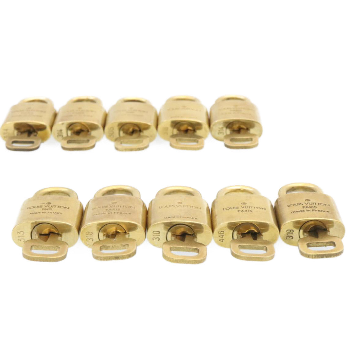 LOUIS VUITTON Padlock 10set Gold Tone LV Auth am1299g