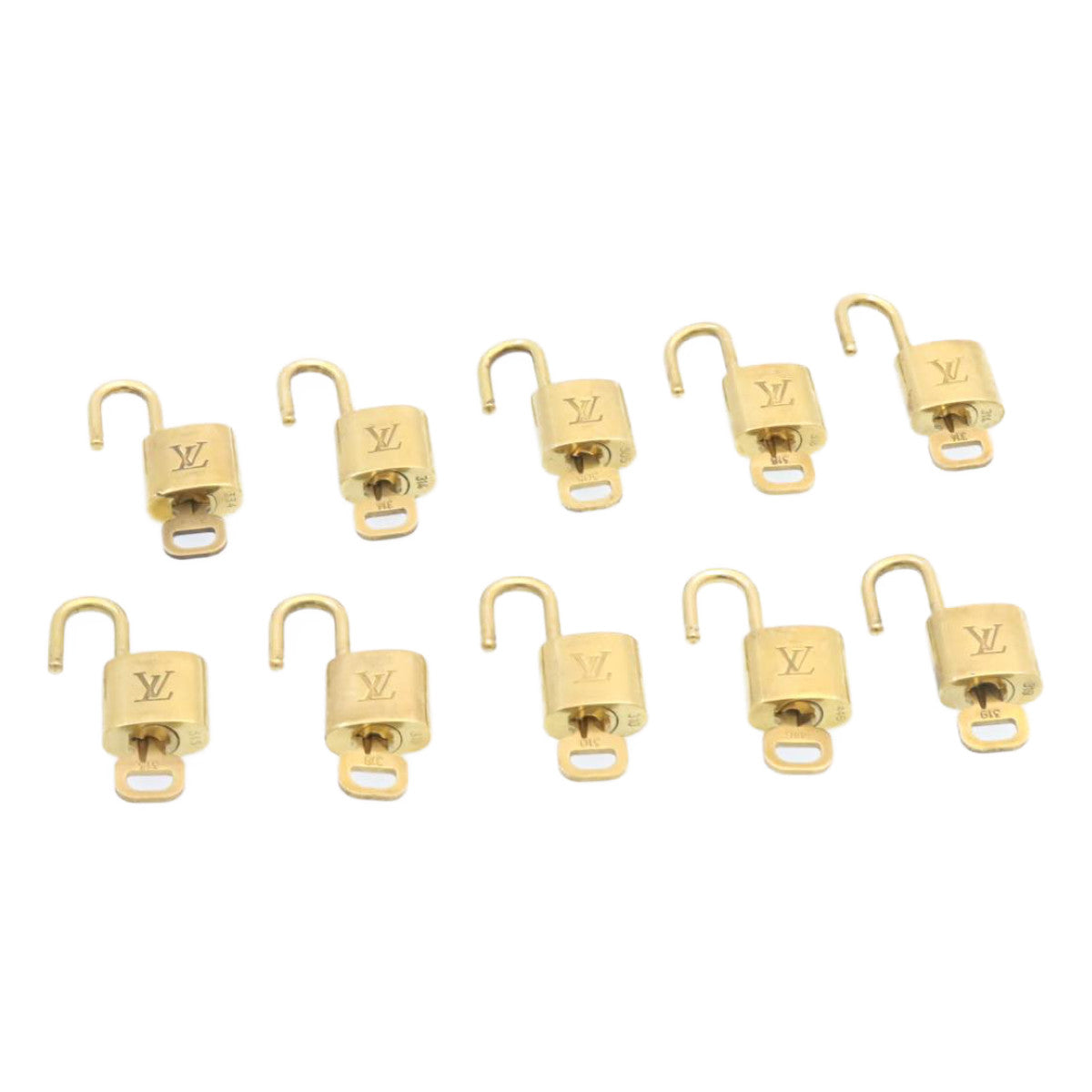 LOUIS VUITTON Padlock 10set Gold Tone LV Auth am1299g