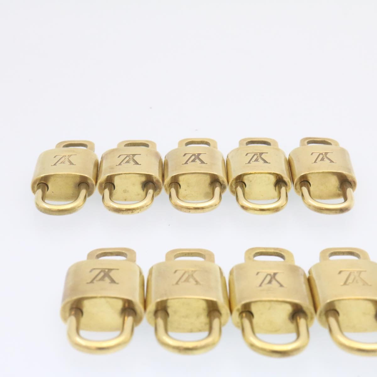 LOUIS VUITTON Padlock 10set Padlock Gold Tone LV Auth am1302g