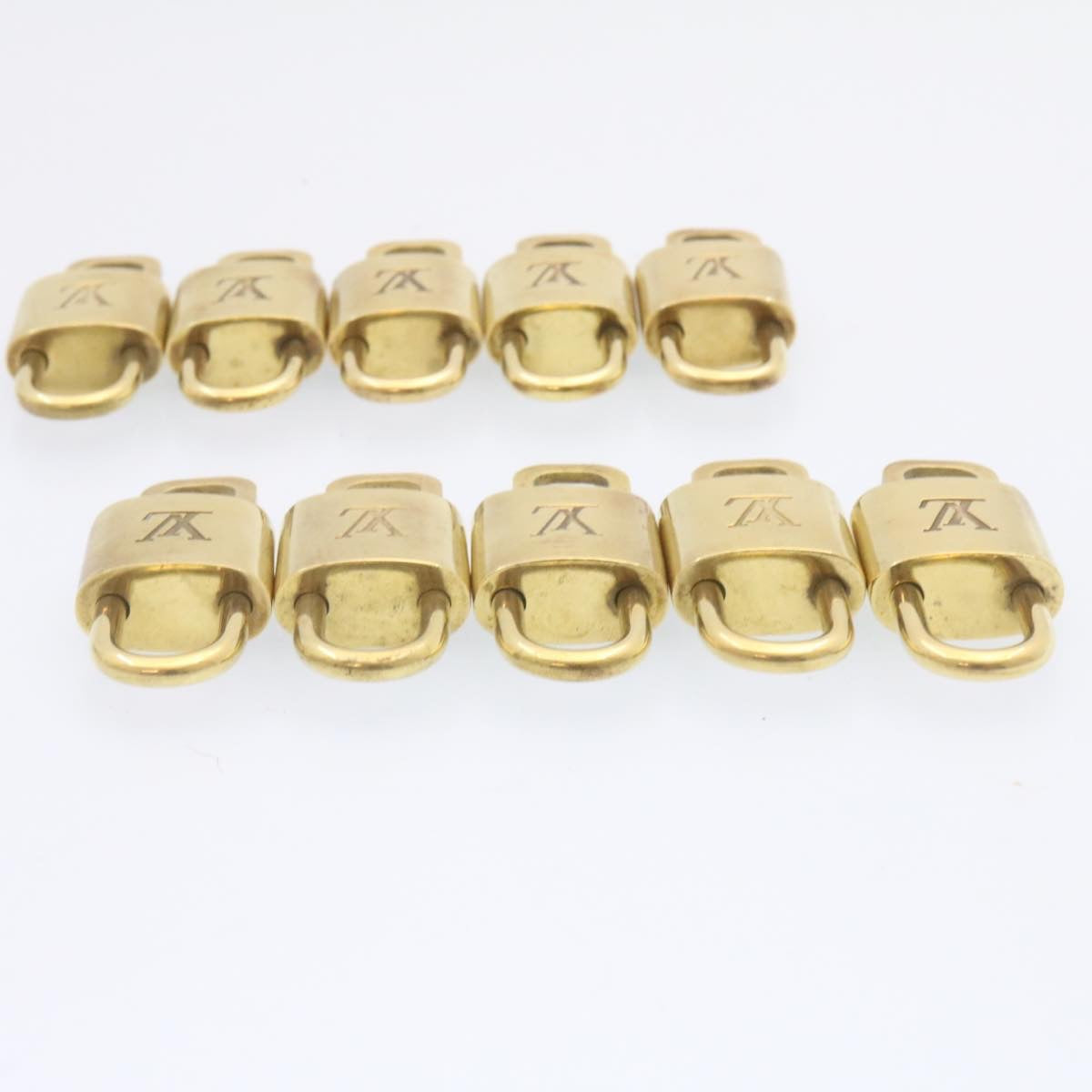 LOUIS VUITTON Padlock 10set Padlock Gold Tone LV Auth am1302g