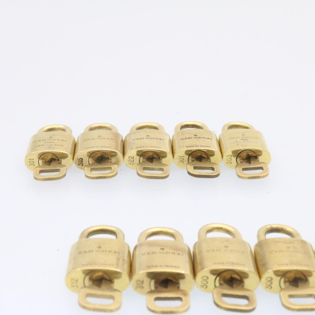 LOUIS VUITTON Padlock 10set Padlock Gold Tone LV Auth am1303g