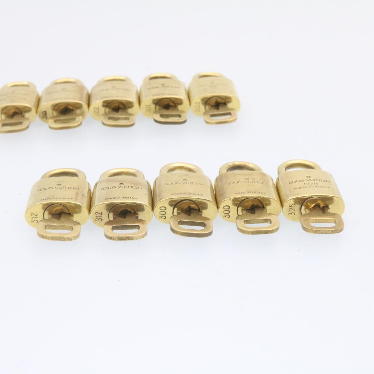 LOUIS VUITTON Padlock 10set Padlock Gold Tone LV Auth am1303g