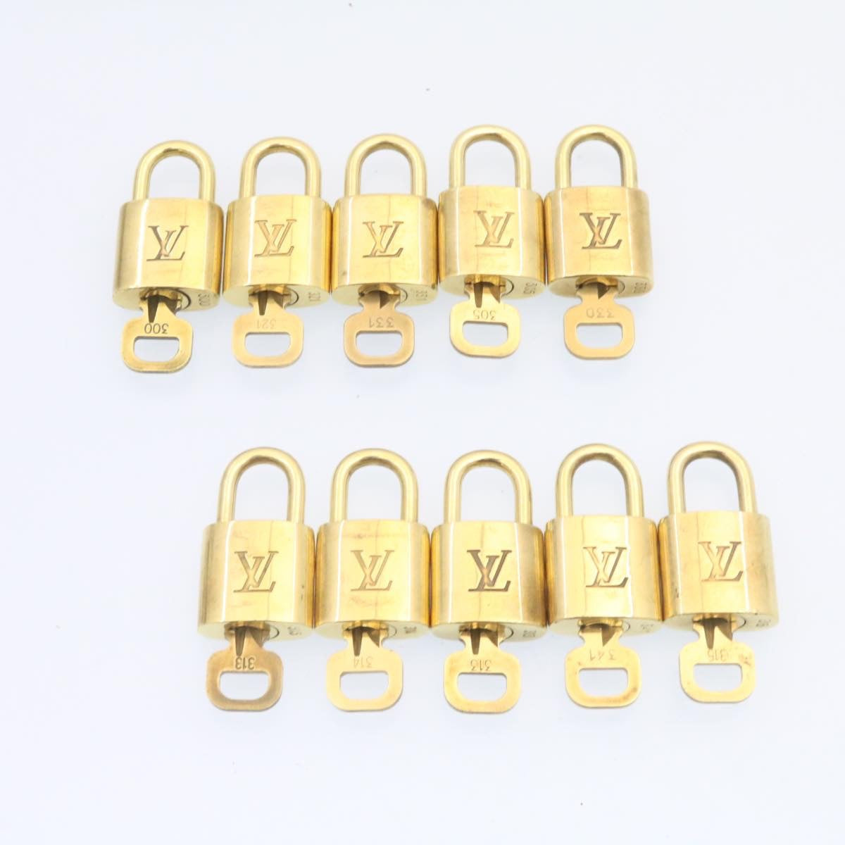 LOUIS VUITTON Padlock 10set Padlock Gold Tone LV Auth am1304g