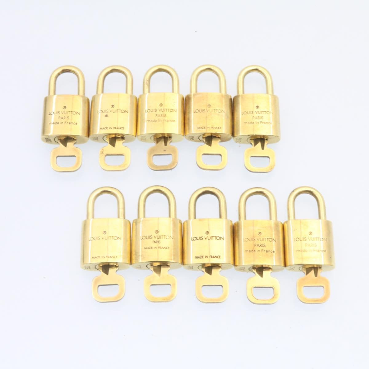 LOUIS VUITTON Padlock 10set Padlock Gold Tone LV Auth am1305g