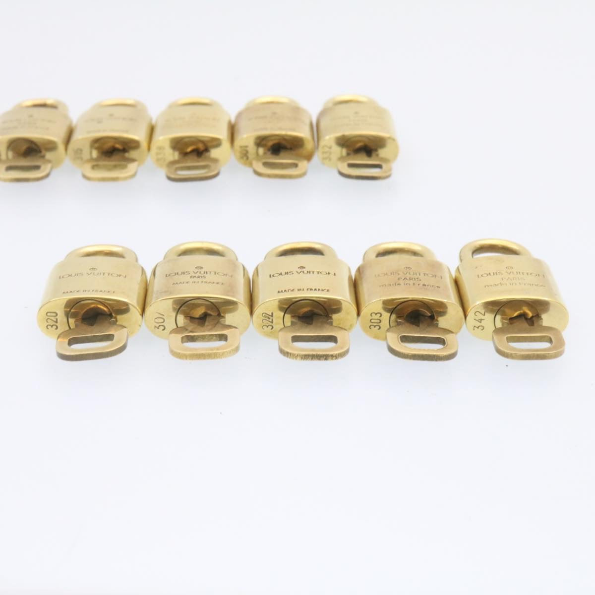 LOUIS VUITTON Padlock 10set Padlock Gold Tone LV Auth am1305g