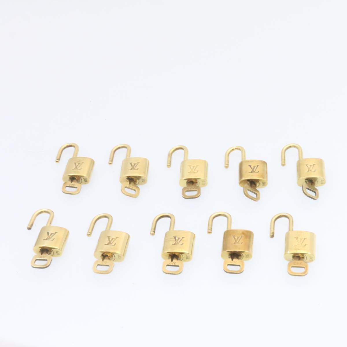 LOUIS VUITTON Padlock 10set Padlock Gold Tone LV Auth am1305g