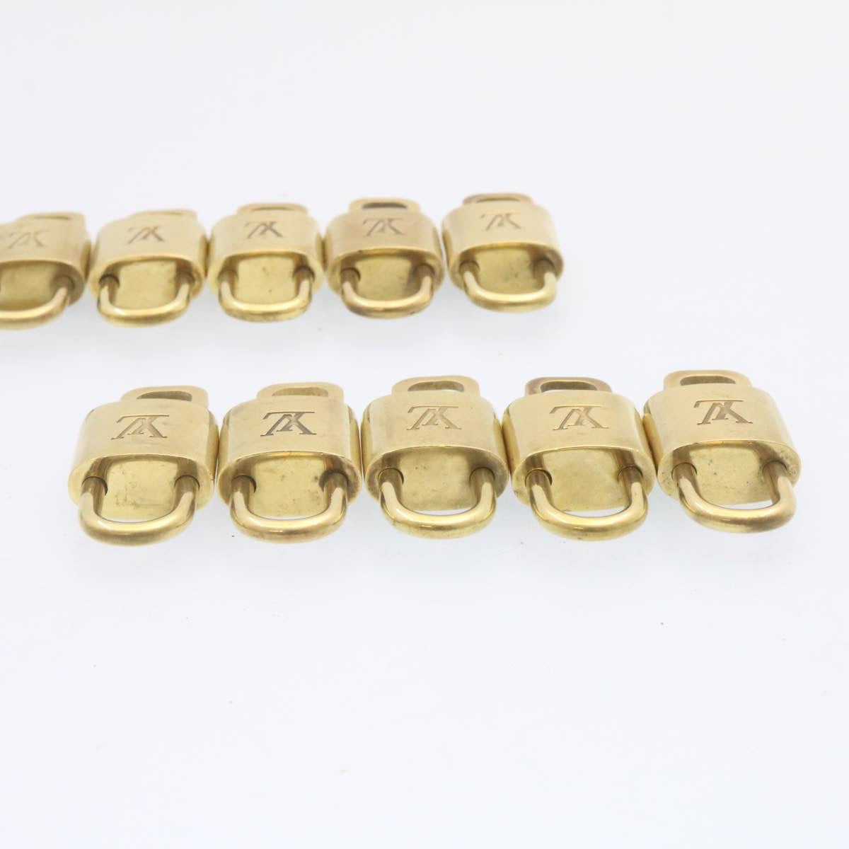 LOUIS VUITTON Padlock 10set Padlock Gold Tone LV Auth am1308g