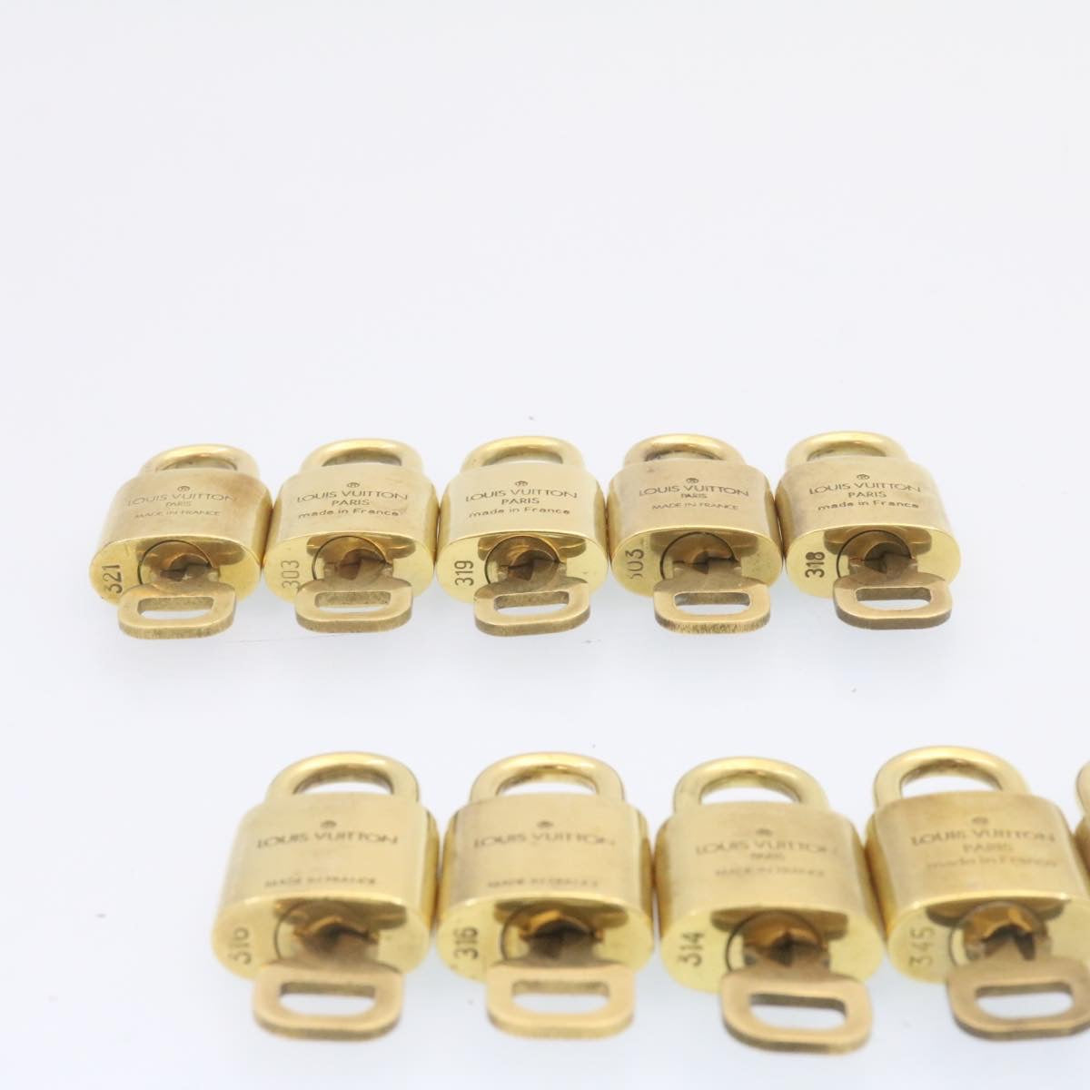 LOUIS VUITTON Padlock 10set Padlock Gold Tone LV Auth am1308g