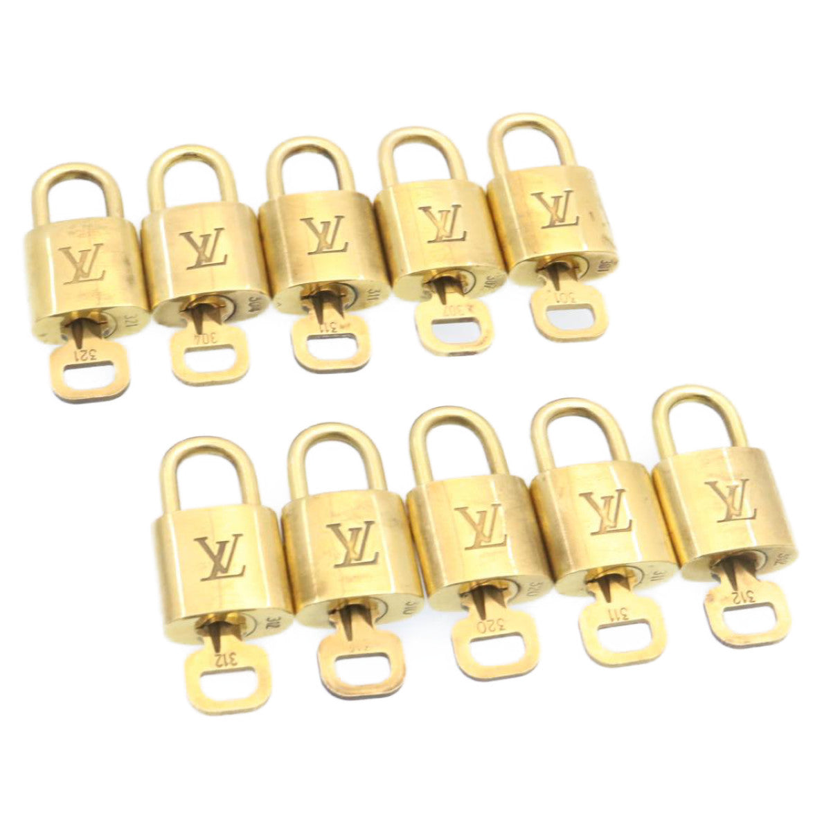 LOUIS VUITTON Padlock 10set Gold Tone LV Auth am1425g