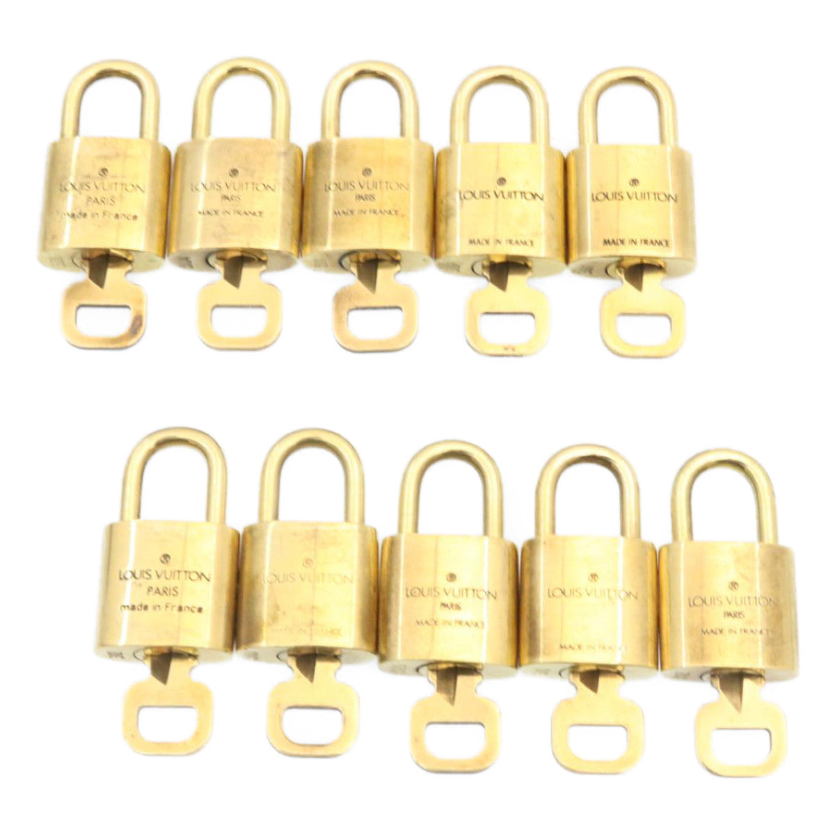 LOUIS VUITTON Padlock 10set Gold Tone LV Auth am1425g