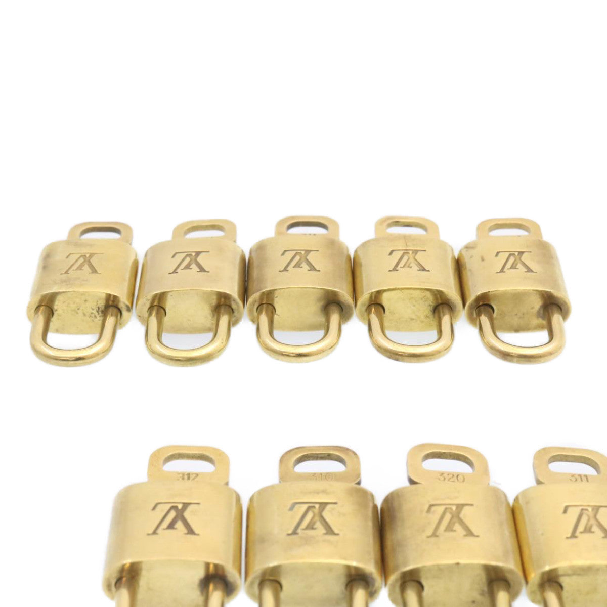 LOUIS VUITTON Padlock 10set Gold Tone LV Auth am1425g