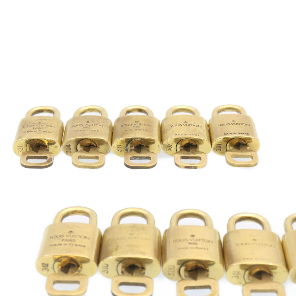 LOUIS VUITTON Padlock 10set Gold Tone LV Auth am1425g