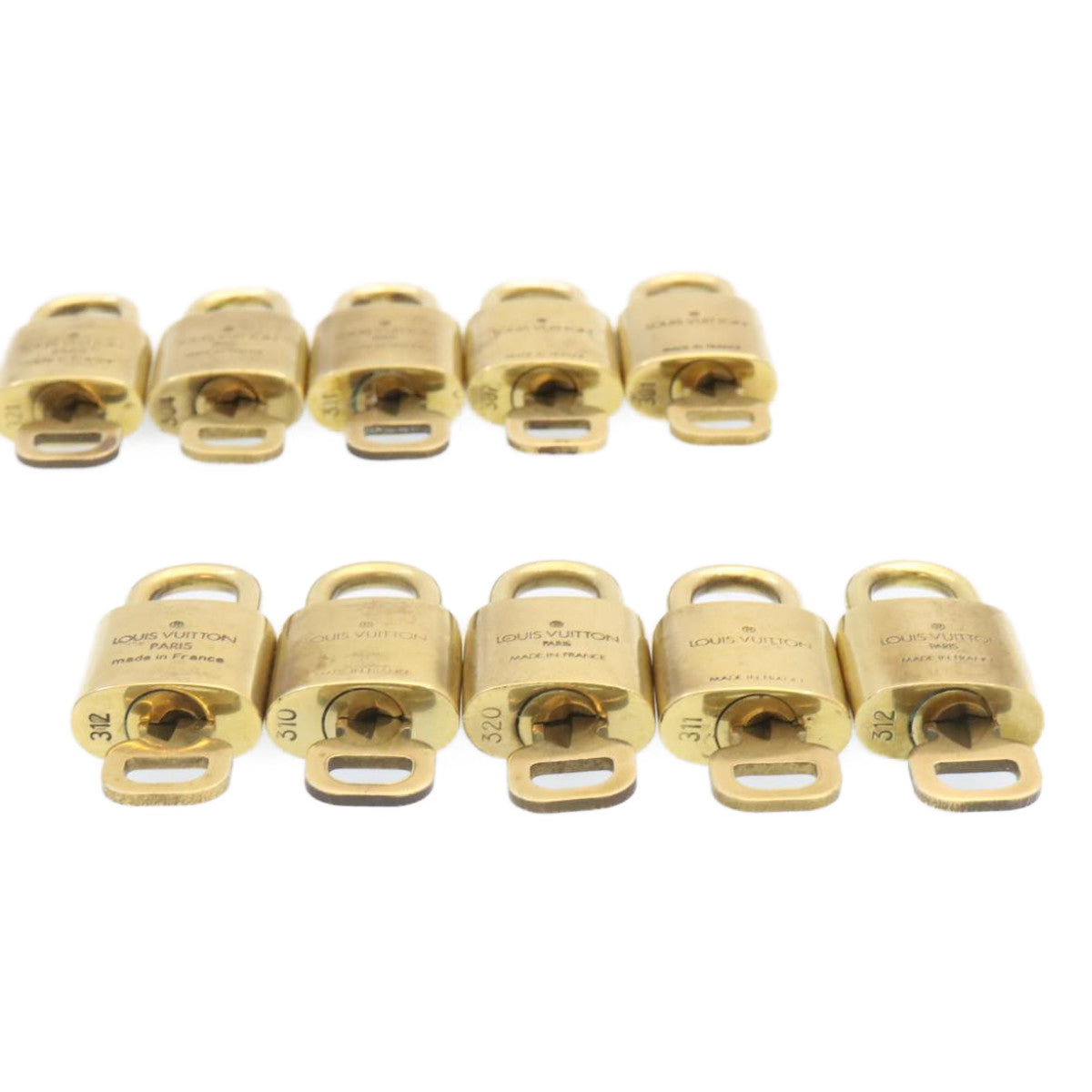 LOUIS VUITTON Padlock 10set Gold Tone LV Auth am1425g