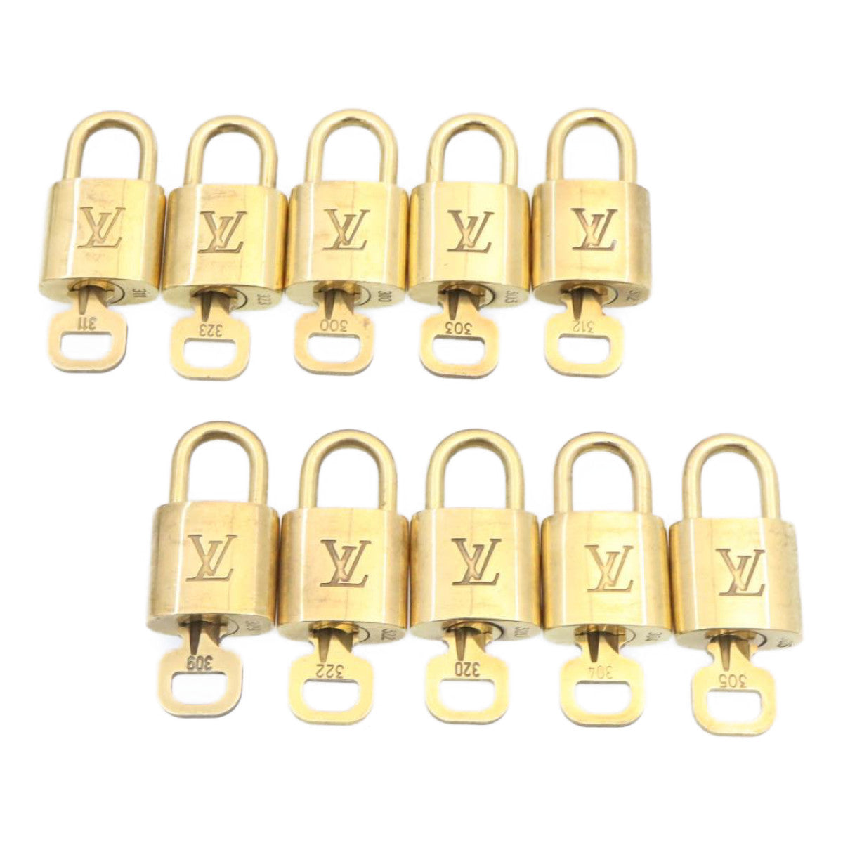 LOUIS VUITTON Padlock 10set Gold Tone LV Auth am1426g