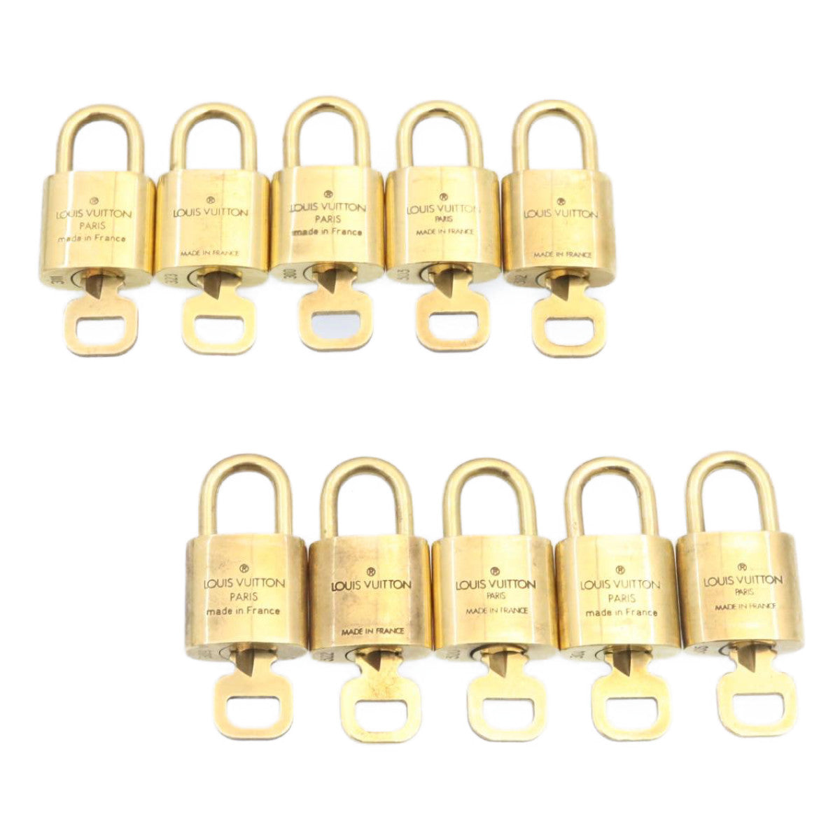 LOUIS VUITTON Padlock 10set Gold Tone LV Auth am1426g