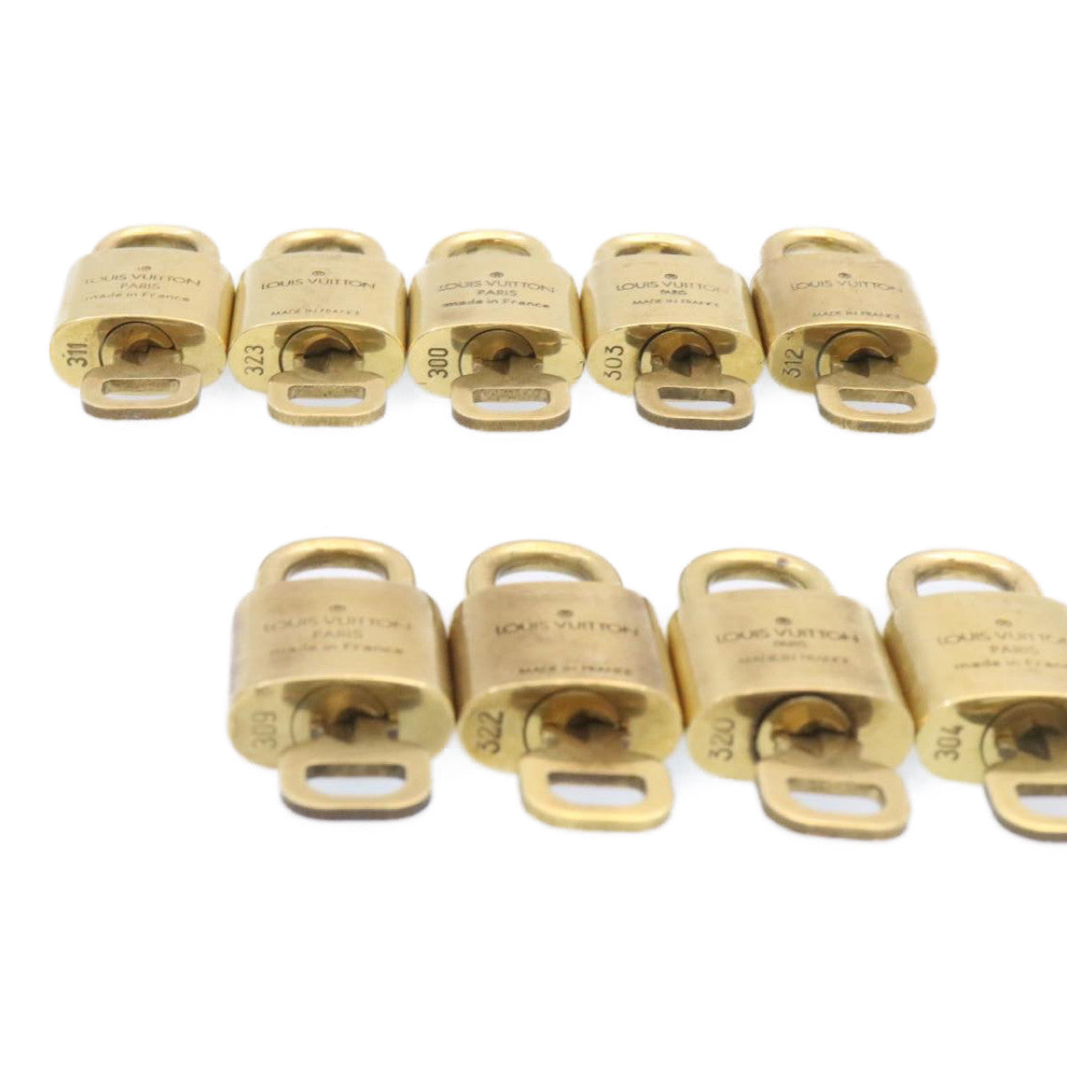 LOUIS VUITTON Padlock 10set Gold Tone LV Auth am1426g