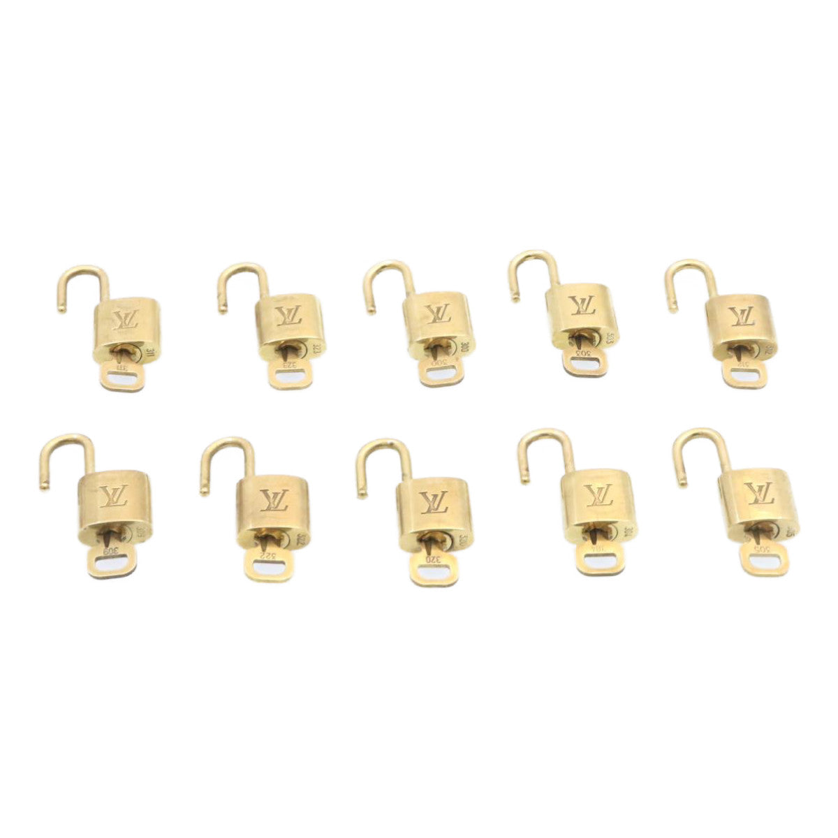 LOUIS VUITTON Padlock 10set Gold Tone LV Auth am1426g