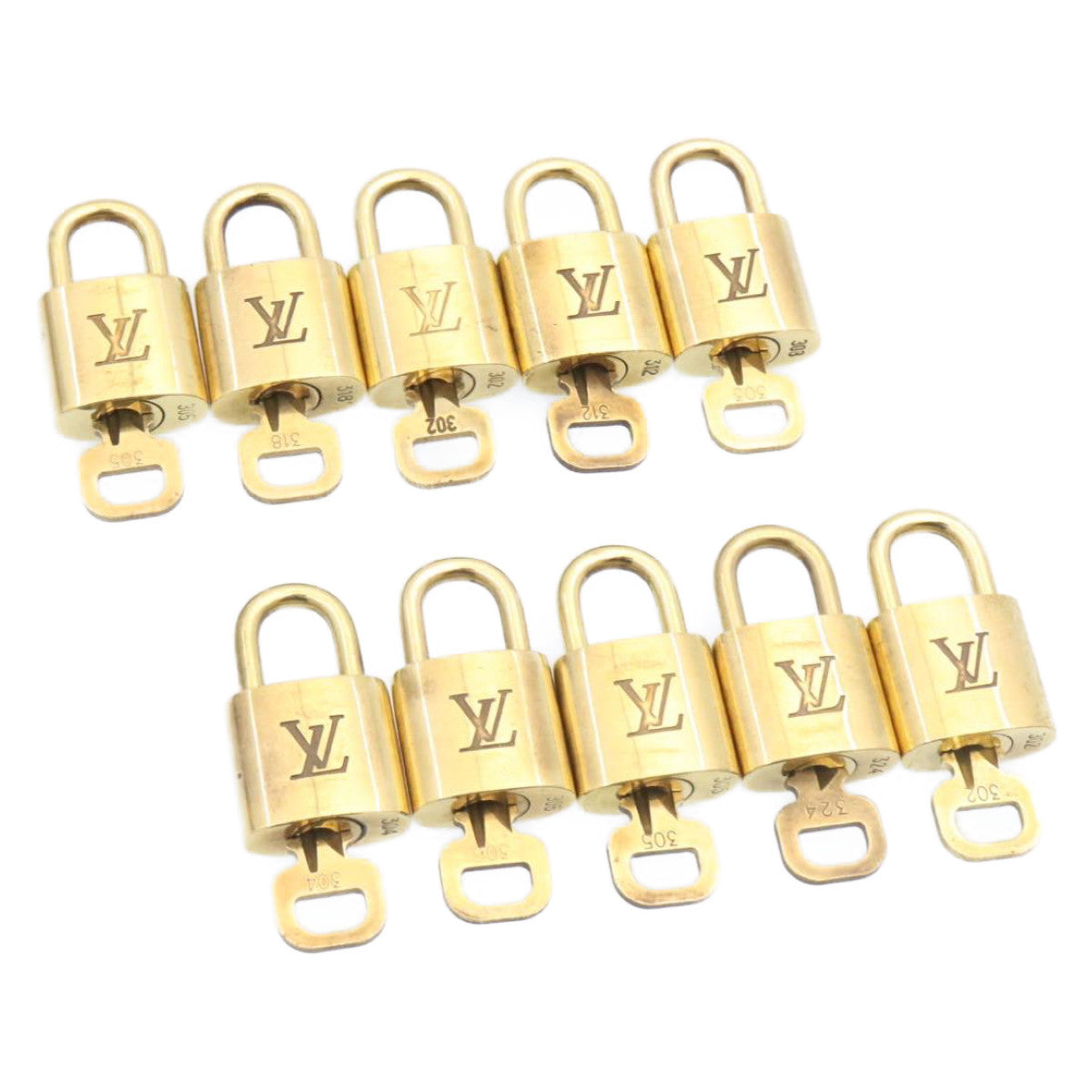 LOUIS VUITTON Padlock 10set Gold Tone LV Auth am1428g