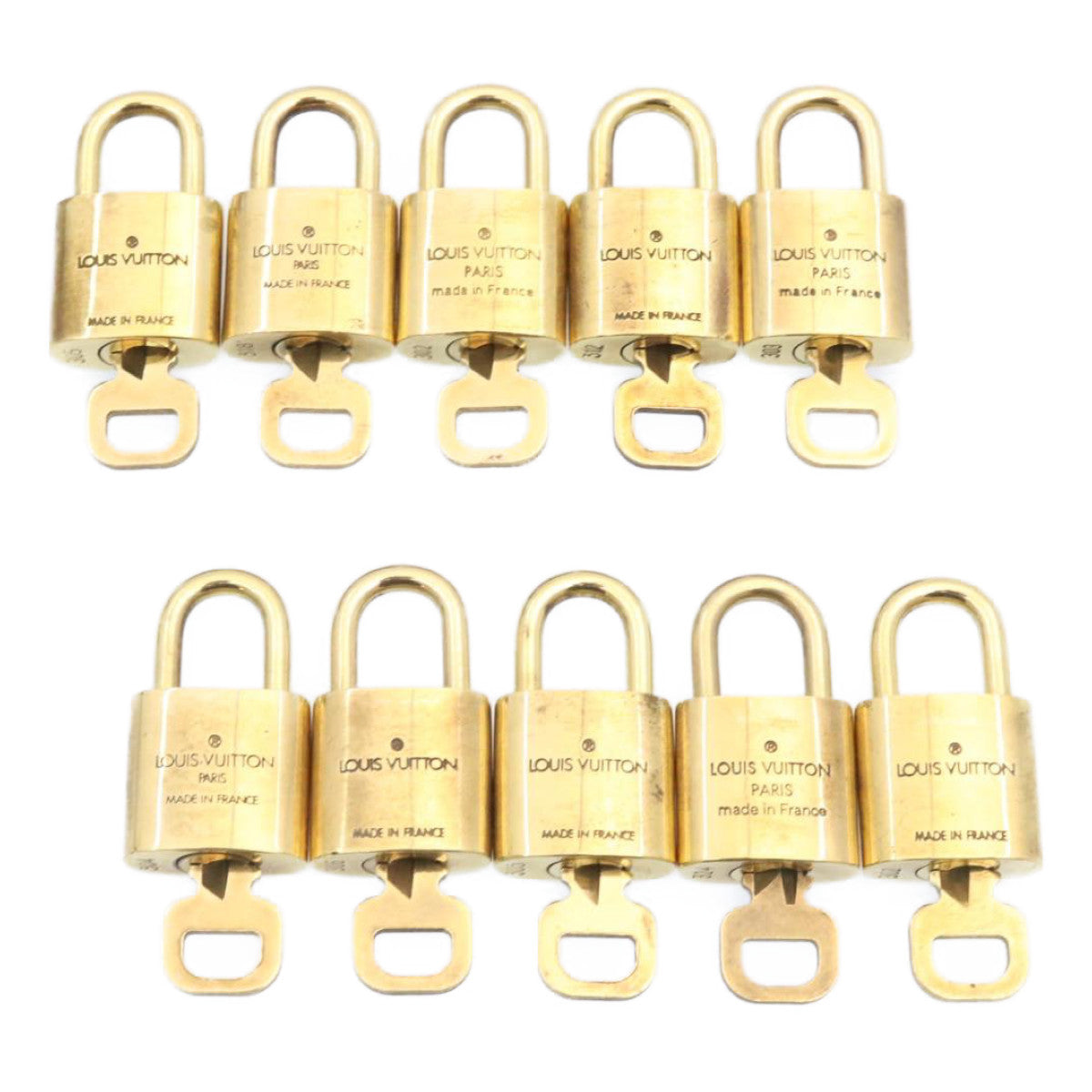 LOUIS VUITTON Padlock 10set Gold Tone LV Auth am1428g