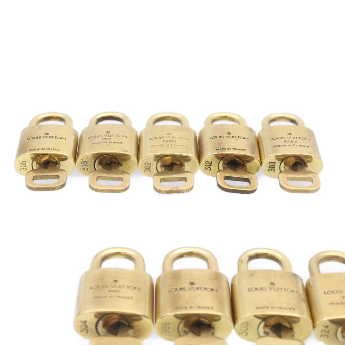 LOUIS VUITTON Padlock 10set Gold Tone LV Auth am1428g