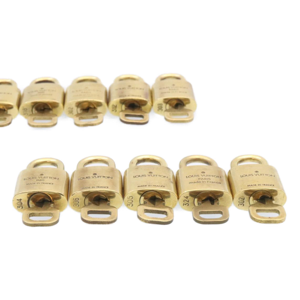 LOUIS VUITTON Padlock 10set Gold Tone LV Auth am1428g