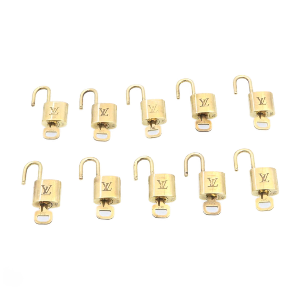 LOUIS VUITTON Padlock 10set Gold Tone LV Auth am1428g