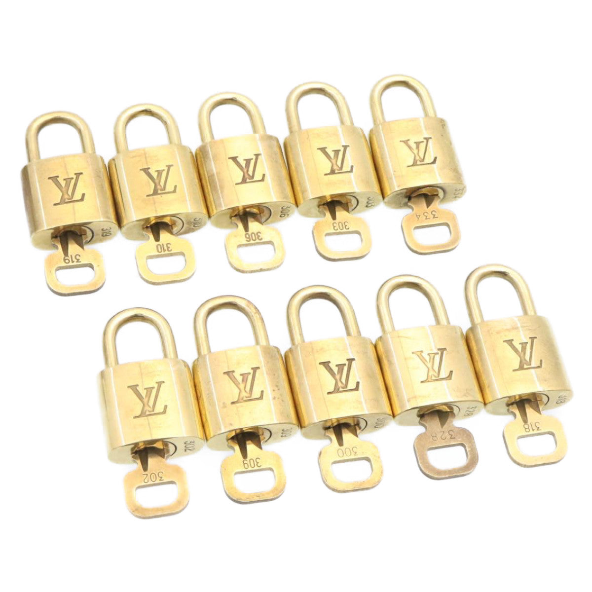 LOUIS VUITTON Padlock 10set Gold Tone LV Auth am1429g