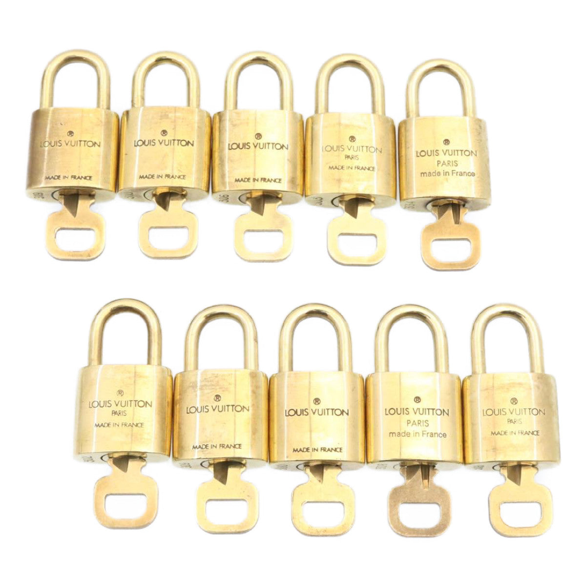 LOUIS VUITTON Padlock 10set Gold Tone LV Auth am1429g