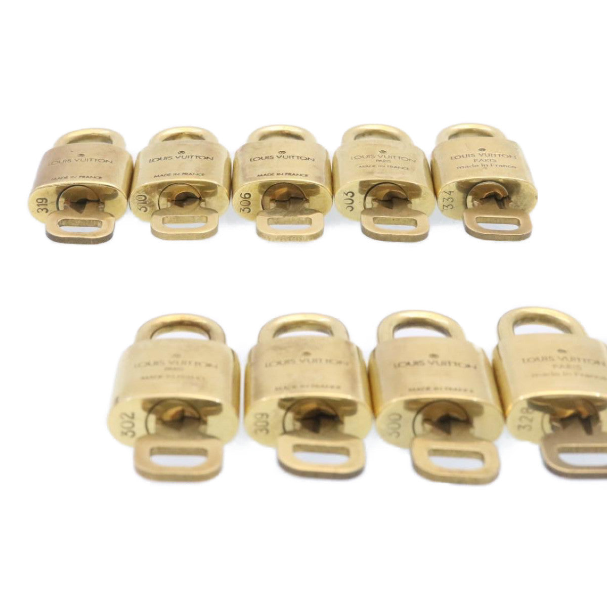 LOUIS VUITTON Padlock 10set Gold Tone LV Auth am1429g