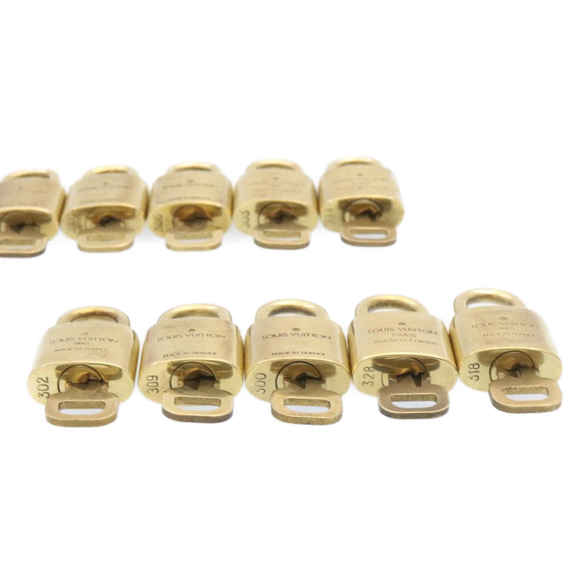 LOUIS VUITTON Padlock 10set Gold Tone LV Auth am1429g