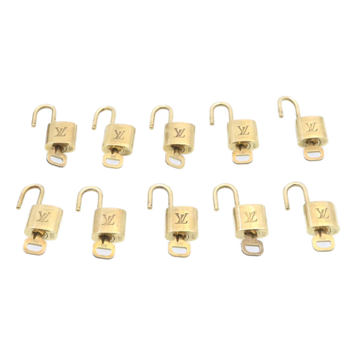 LOUIS VUITTON Padlock 10set Gold Tone LV Auth am1429g