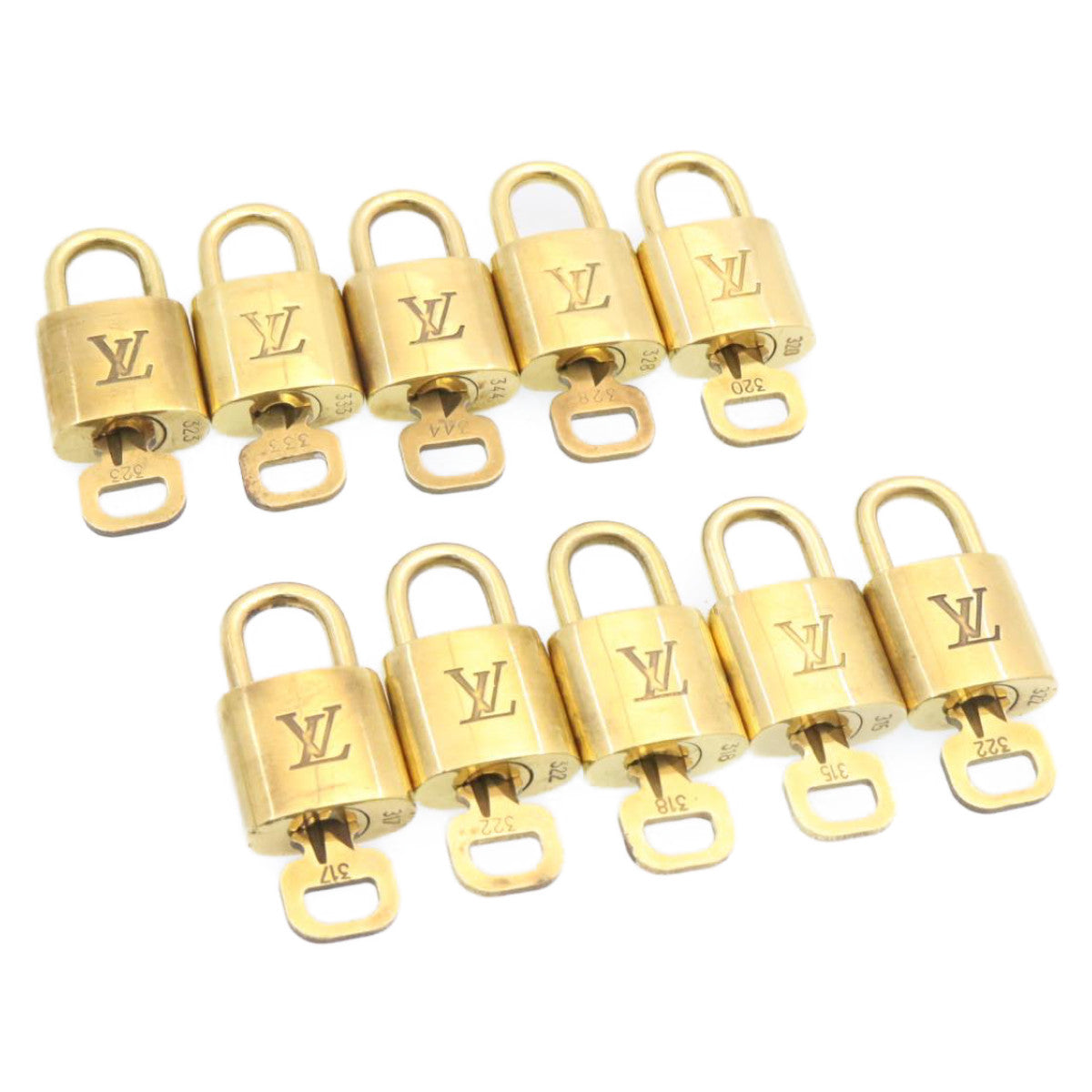 LOUIS VUITTON Padlock 10set Gold Tone LV Auth am1623g