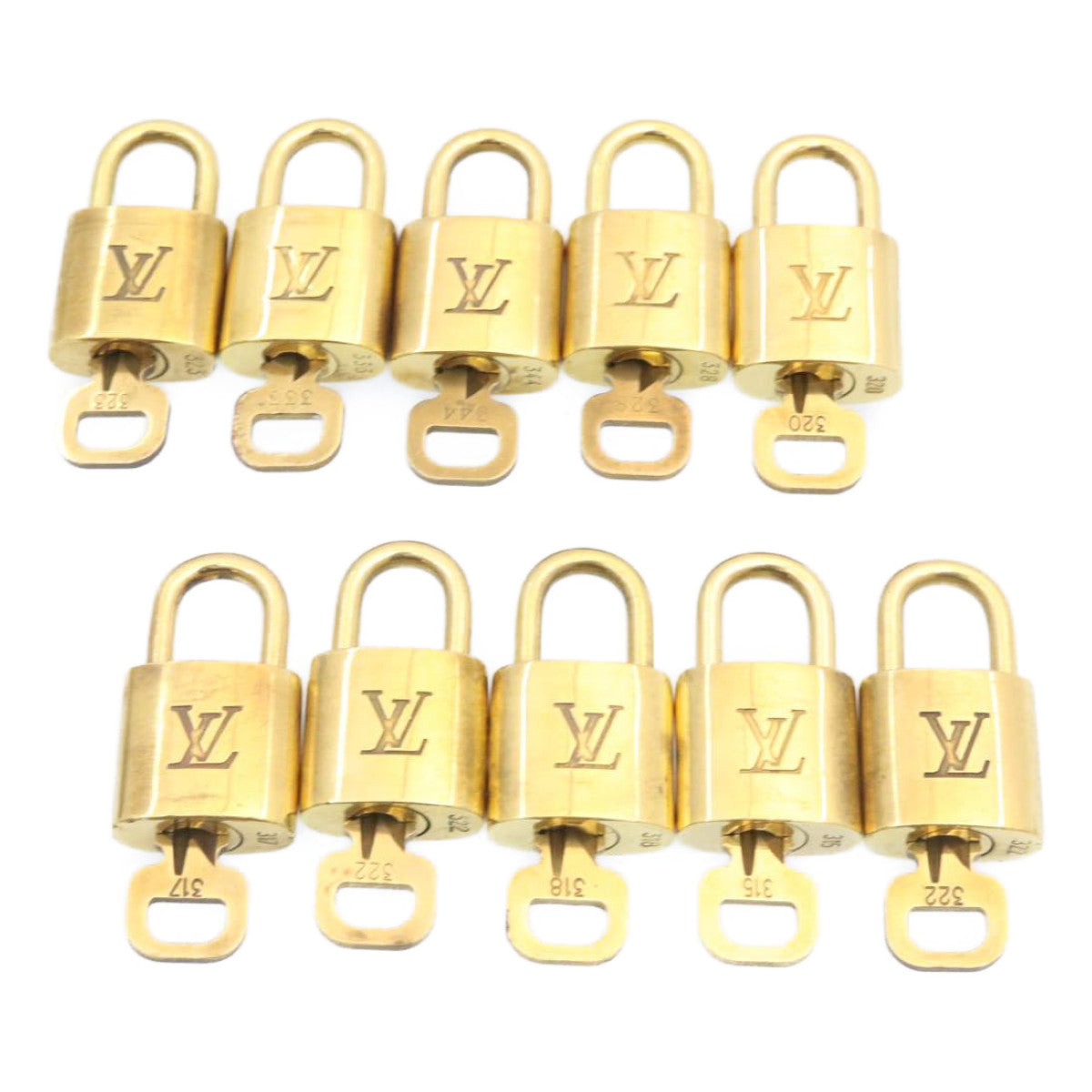 LOUIS VUITTON Padlock 10set Gold Tone LV Auth am1623g