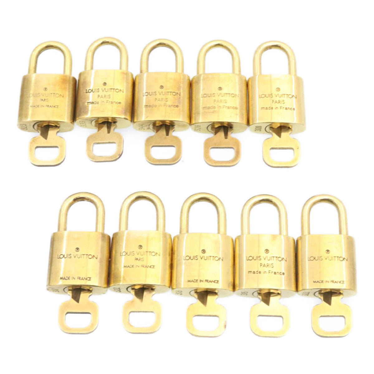 LOUIS VUITTON Padlock 10set Gold Tone LV Auth am1623g