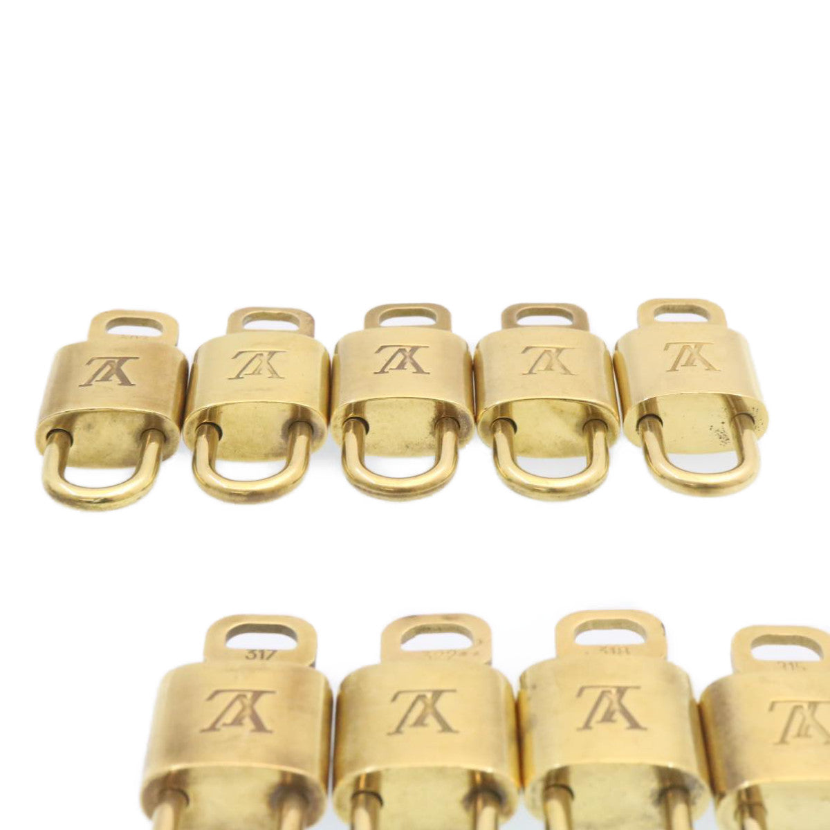 LOUIS VUITTON Padlock 10set Gold Tone LV Auth am1623g