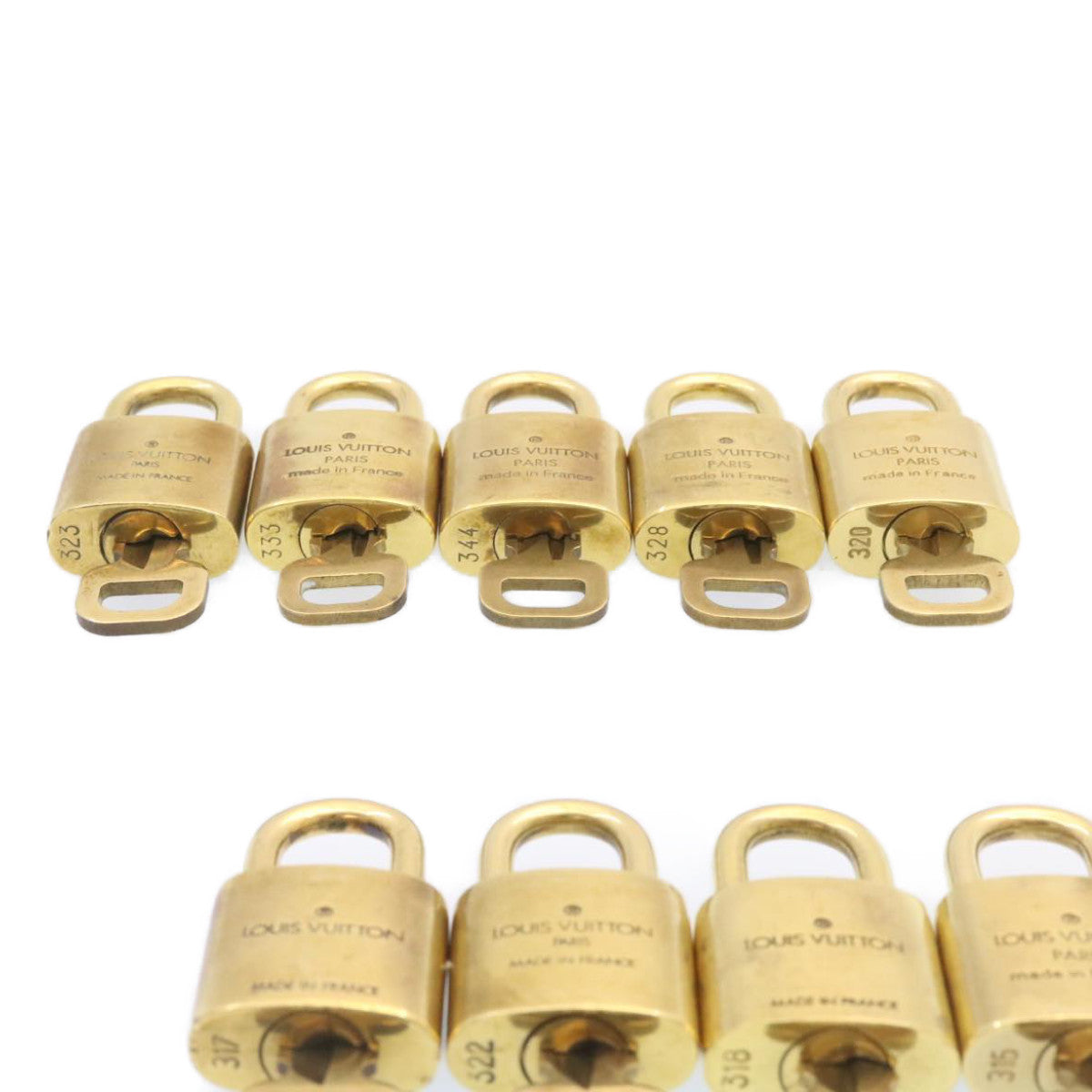 LOUIS VUITTON Padlock 10set Gold Tone LV Auth am1623g