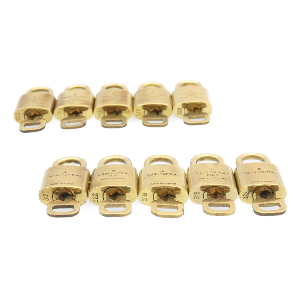 LOUIS VUITTON Padlock 10set Gold Tone LV Auth am1623g