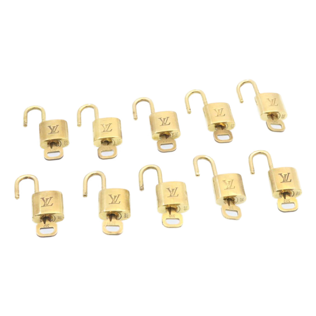 LOUIS VUITTON Padlock 10set Gold Tone LV Auth am1623g