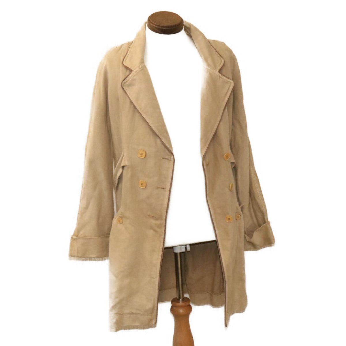 FENDI Long coat Jacket Beige Auth am1626g