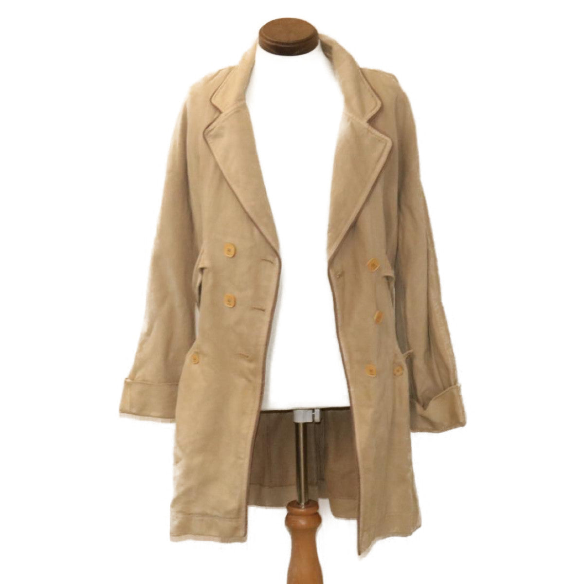 FENDI Long coat Jacket Beige Auth am1626g