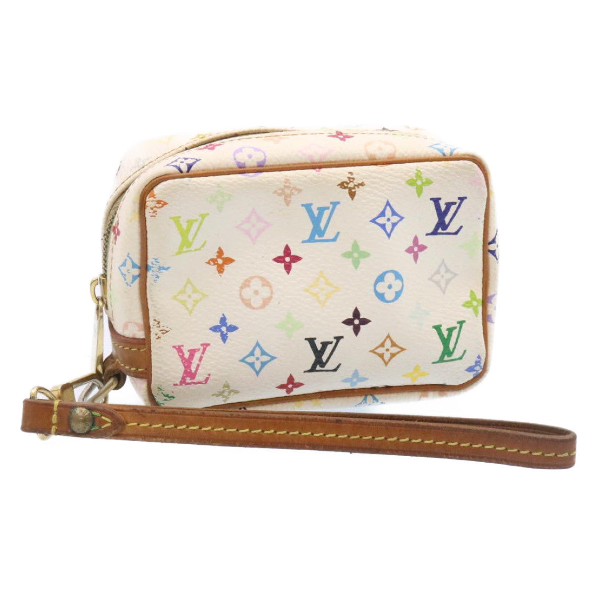 LOUIS VUITTON Monogram Multicolor Trousse Wapity Pouch White M58033 Auth am1686g