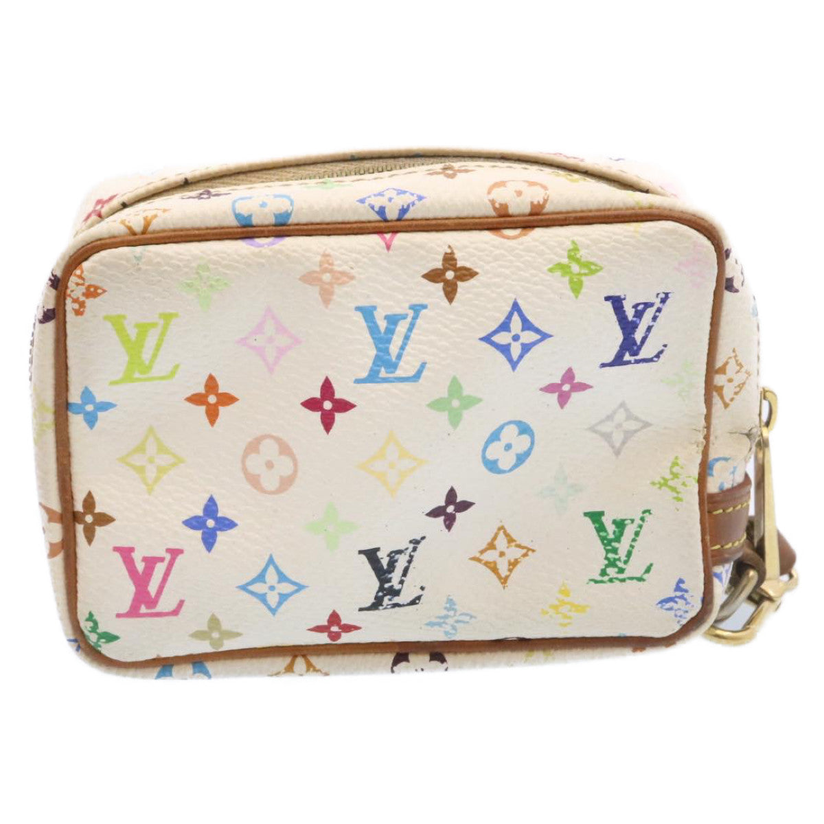 LOUIS VUITTON Monogram Multicolor Trousse Wapity Pouch White M58033 Auth am1686g