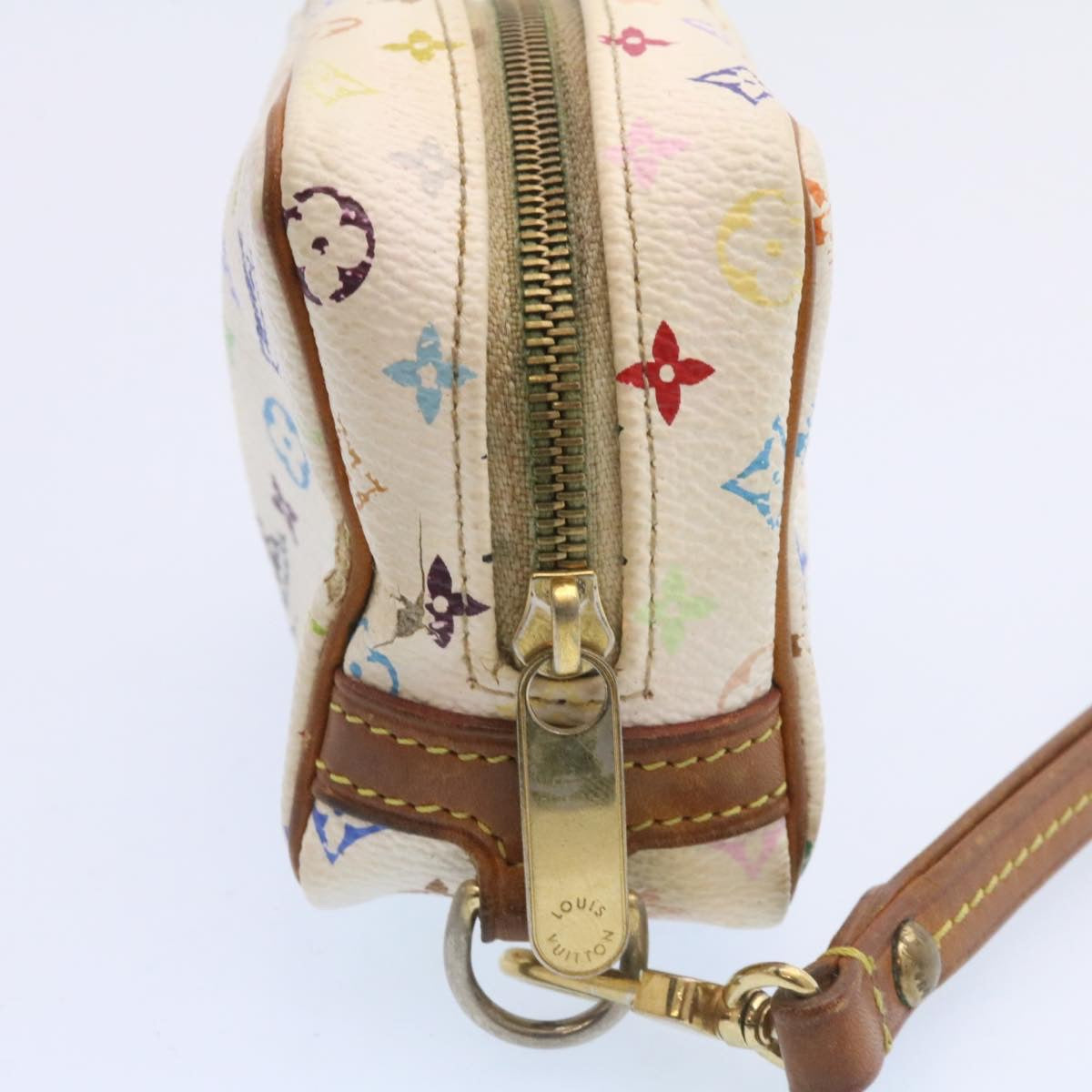 LOUIS VUITTON Monogram Multicolor Trousse Wapity Pouch White M58033 Auth am1686g