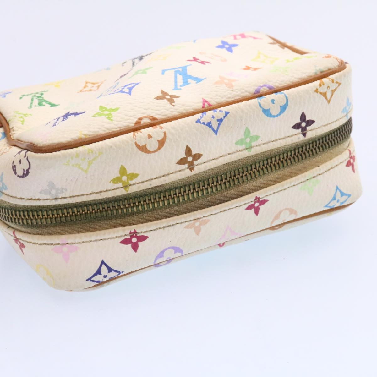 LOUIS VUITTON Monogram Multicolor Trousse Wapity Pouch White M58033 Auth am1686g