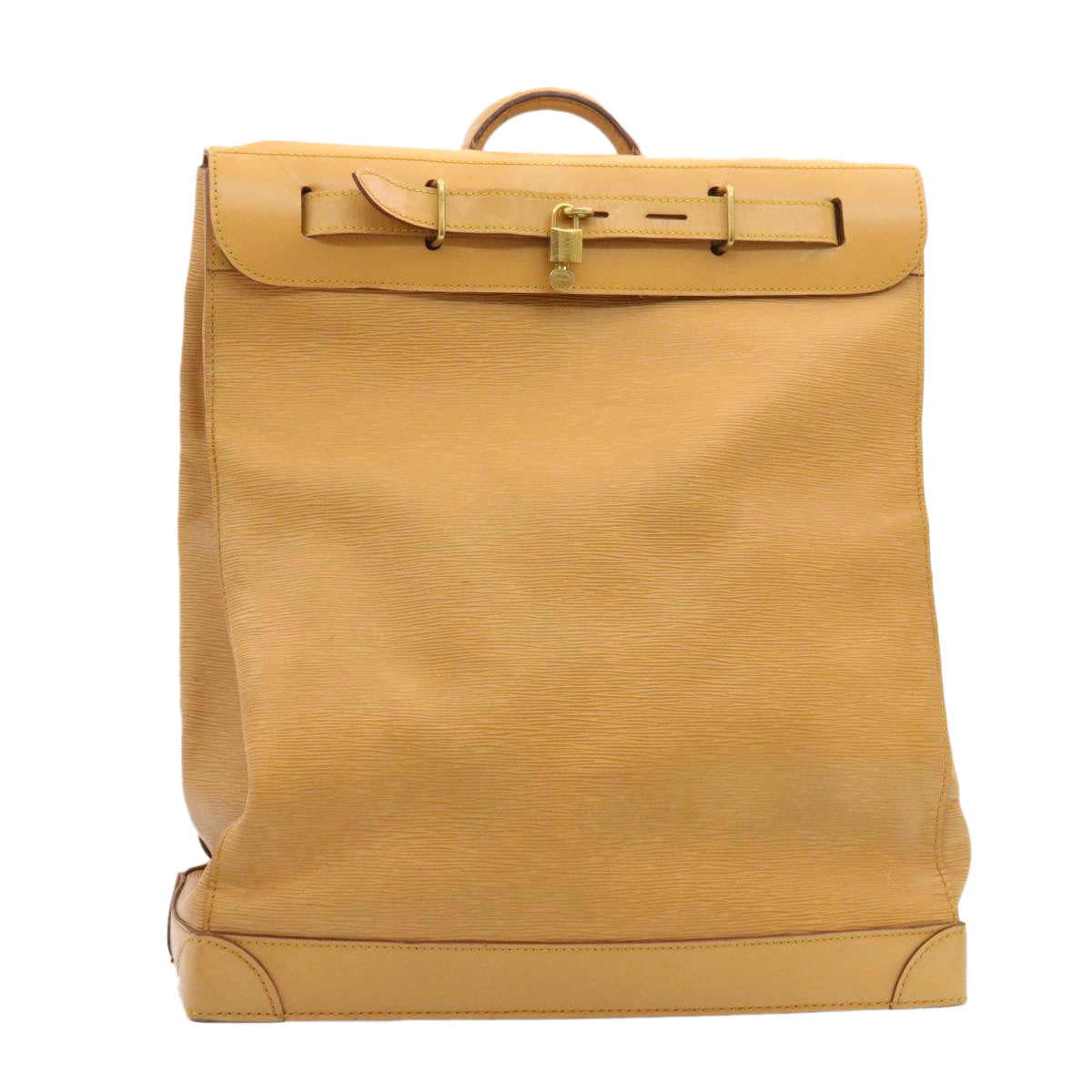 LOUIS VUITTON Epi Steamer Bag Boston Bag Beige LV Auth am1805g