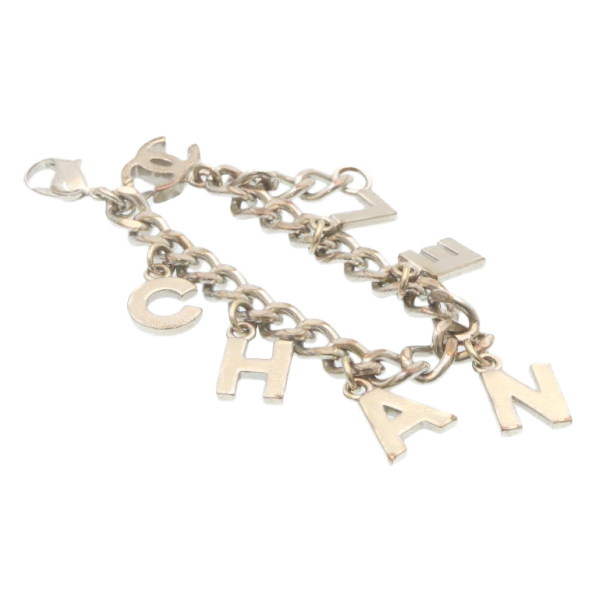 CHANEL Bracelet Silver CC Auth am2155g