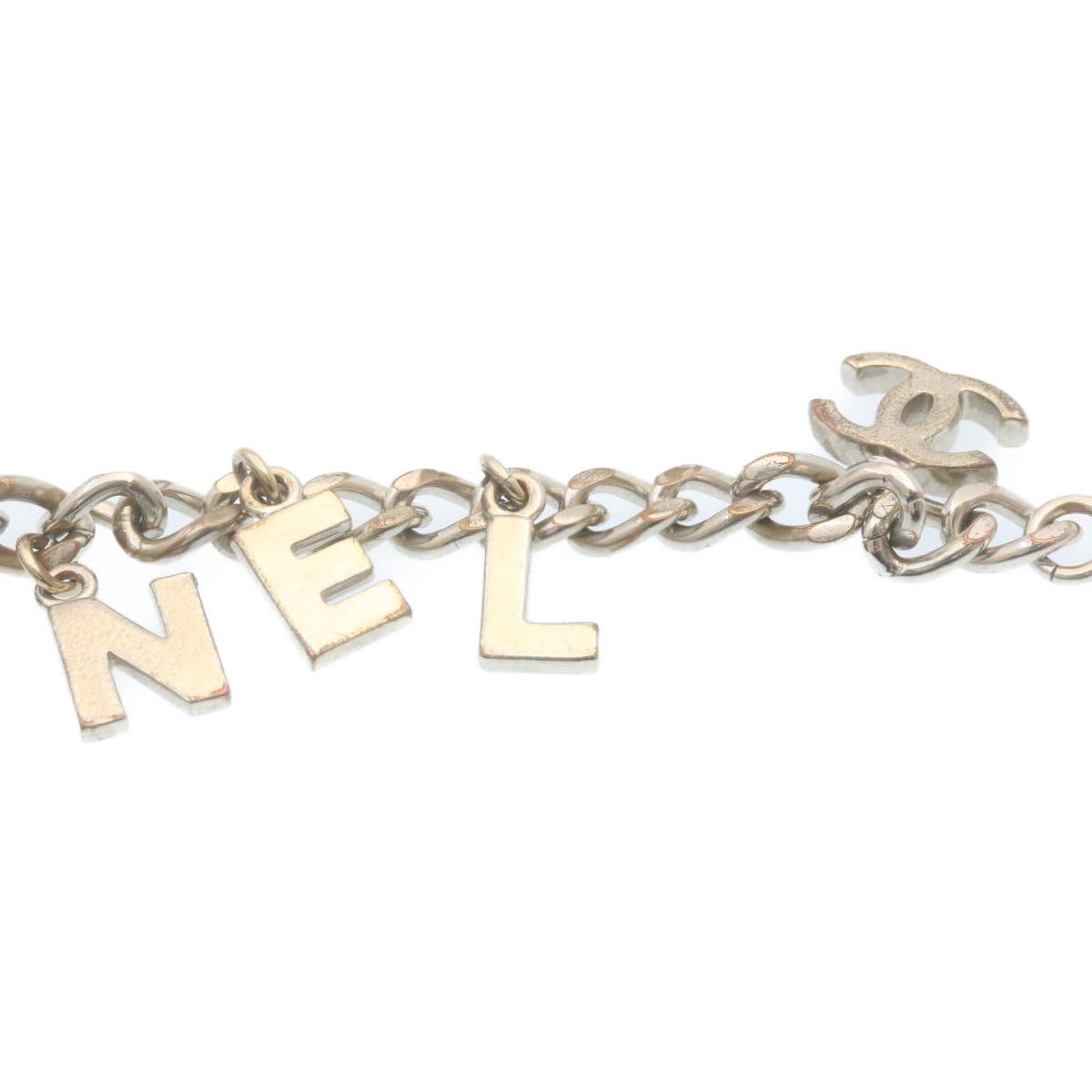 CHANEL Bracelet Silver CC Auth am2155g